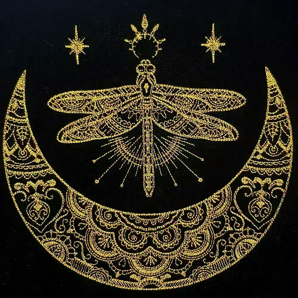 Vyšívaná dámska mikina, vyšívaný dizajn MAGICKÝ POLMESIAC